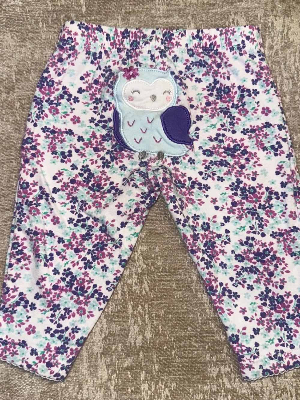 Dark Purple Owl Girls Carter’s Outfit Set size 3M vintage retired set